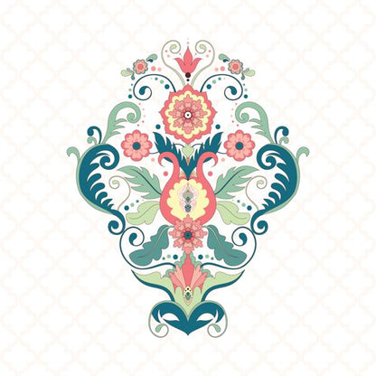 Folk Flowers — cushion 3 of 6, the printed design