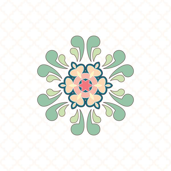 Folk Flowers — cushion 5 of 6, the printed design