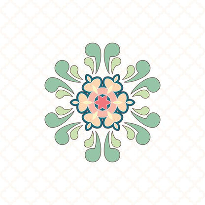Folk Flowers — cushion 5 of 6, the printed design