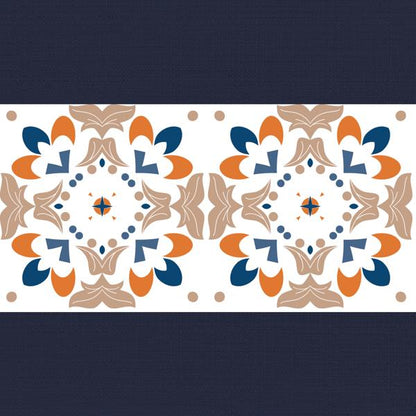 Navy & Rust — cushion 1 of 6, the printed design