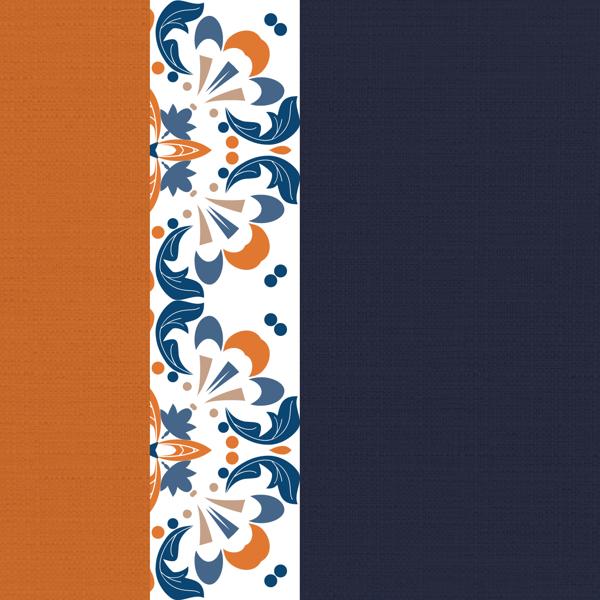 Navy & Rust — cushion 2 of 6, the printed design