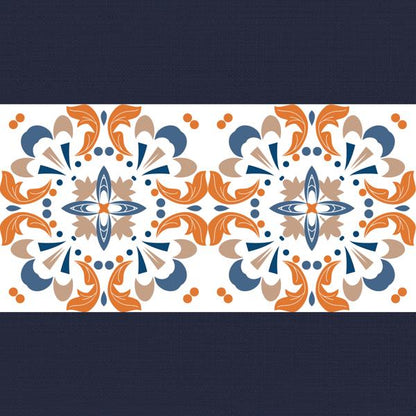 Navy & Rust — cushion 3 of 6, the printed design