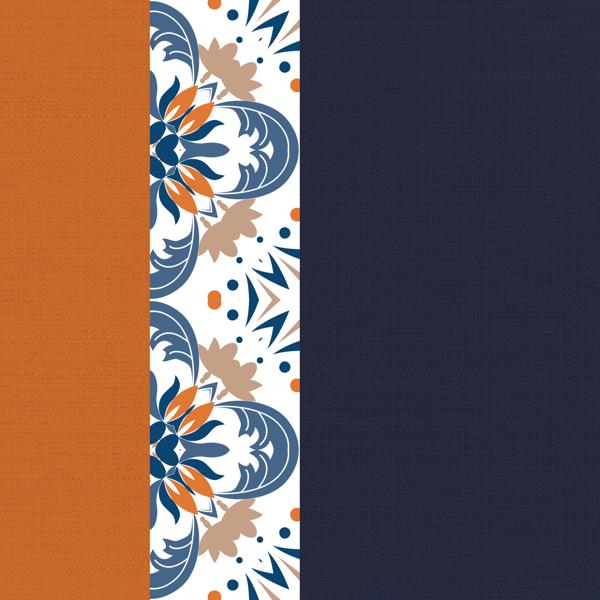 Navy & Rust — cushion 4 of 6, the printed design