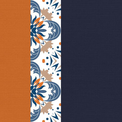 Navy & Rust — cushion 4 of 6, the printed design