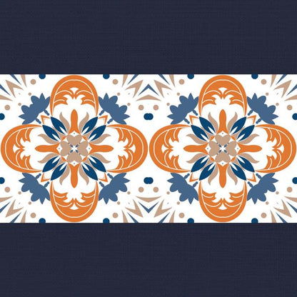 Navy & Rust — cushion 5 of 6, the printed design