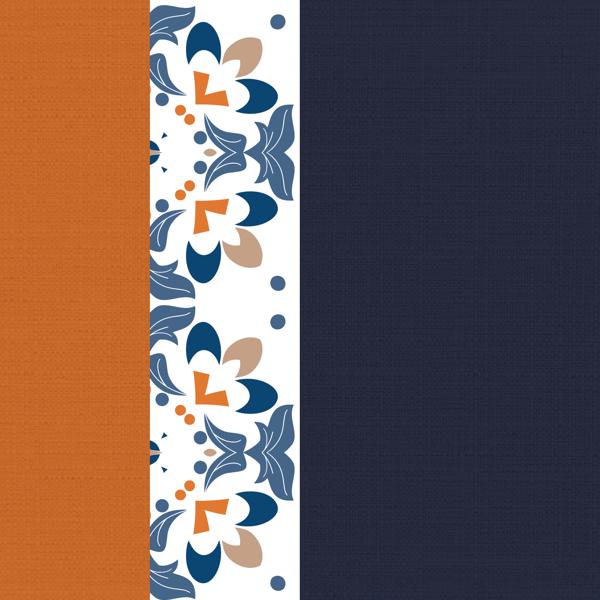 Navy & Rust — cushion 6 of 6, the printed design
