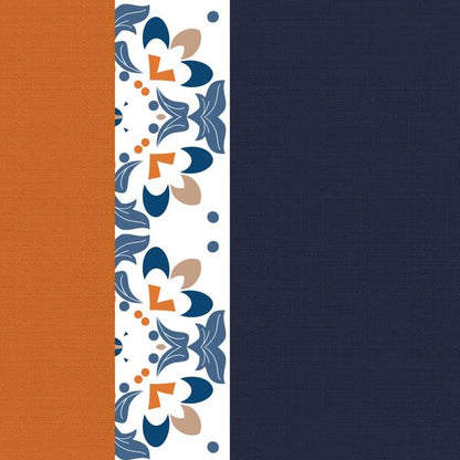 Navy & Rust — cushion 6 of 6, the printed design