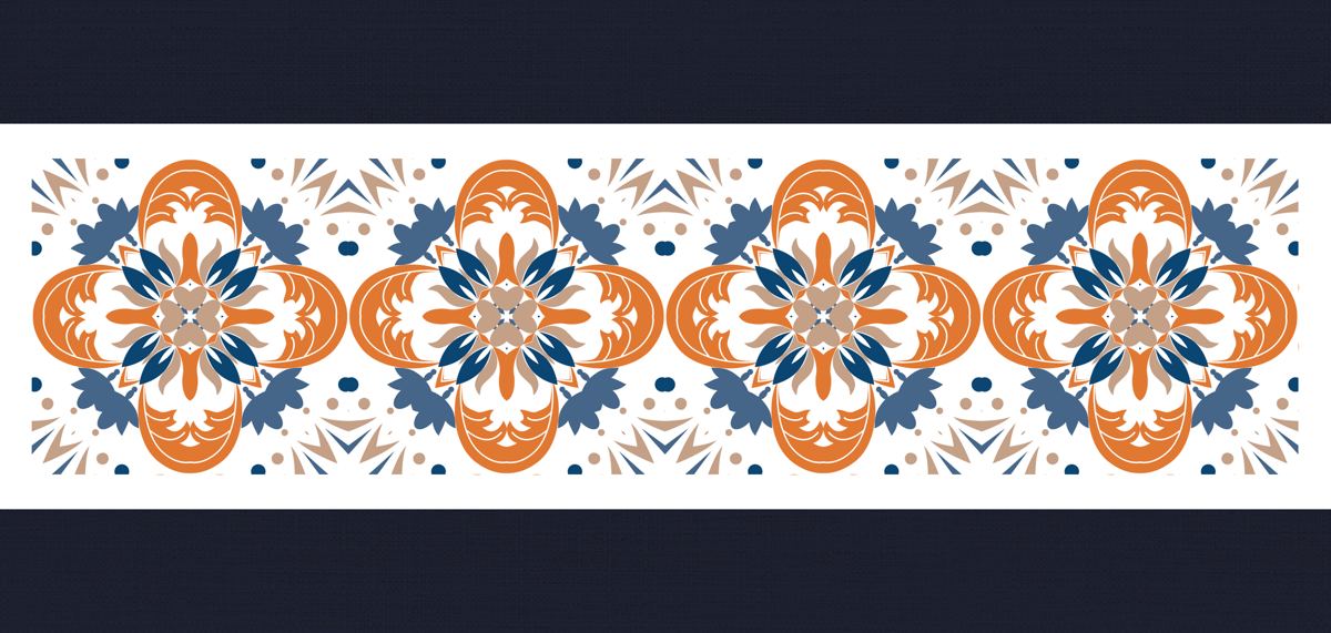 Navy & Rust — the table runner