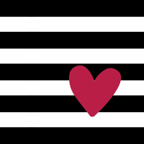 Hearts & Stripes — cushion 1 of 6, the printed design