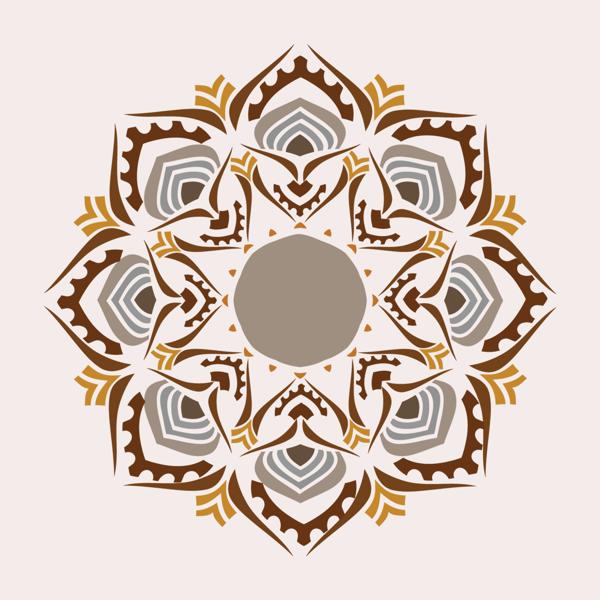 Golden Mandala — cushion 1 of 6, the printed design