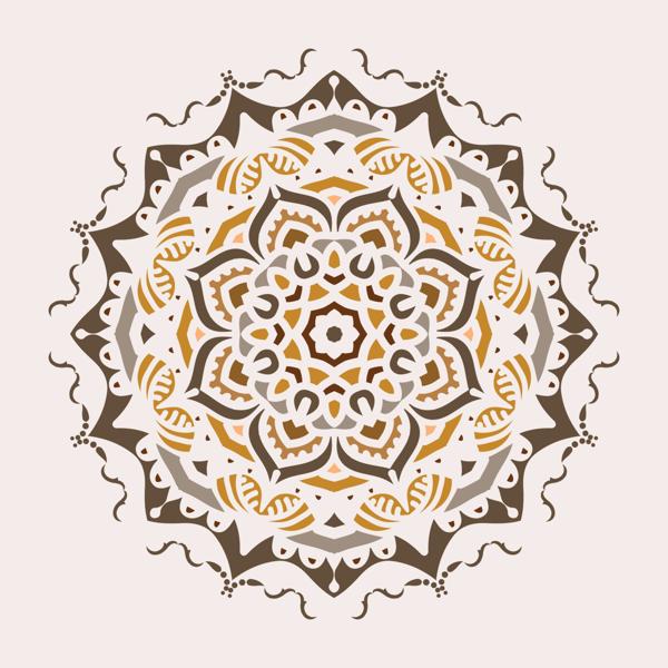 Golden Mandala — cushion 3 of 6, the printed design