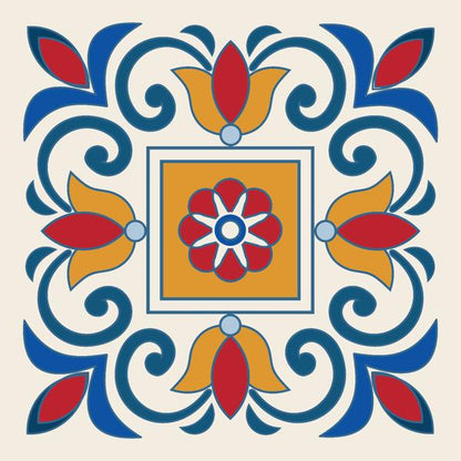 Tribal Tiles — cushion 1 of 6, the printed design