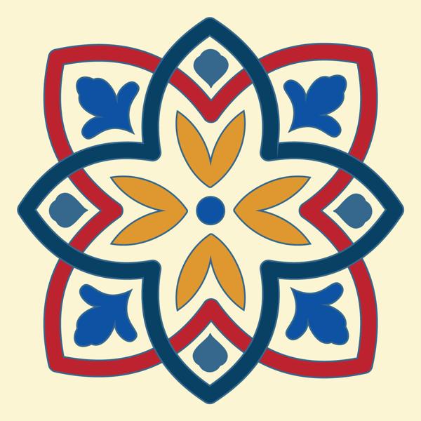 Tribal Tiles — cushion 3 of 6, the printed design