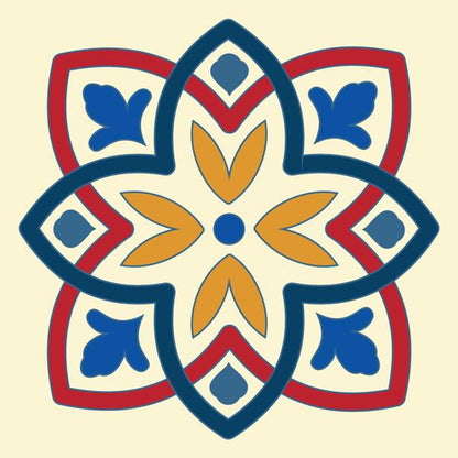 Tribal Tiles — cushion 3 of 6, the printed design
