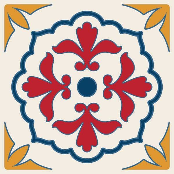 Tribal Tiles — cushion 5 of 6, the printed design
