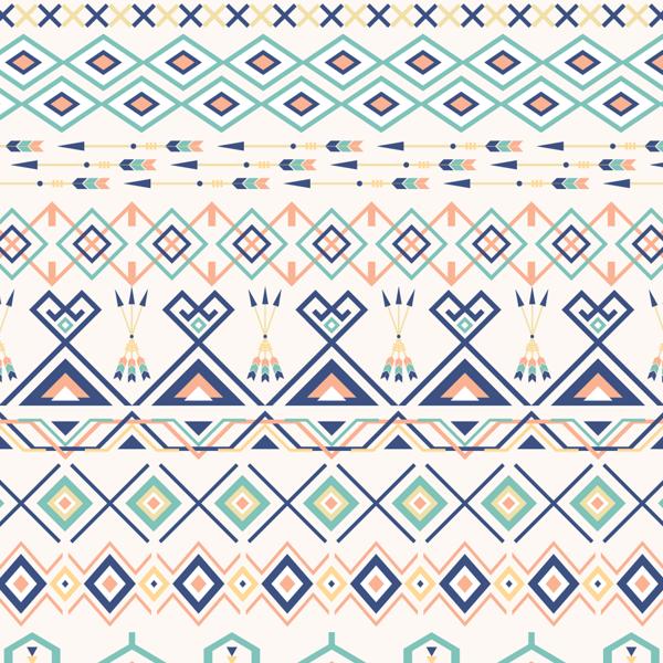 Blue Tribal — cushion 1 of 6, the printed design