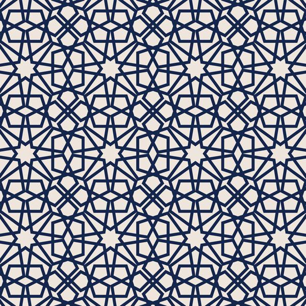 Arabesque Navy — cushion 1 of 4, the printed design
