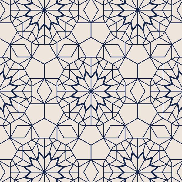 Arabesque Navy — cushion 2 of 4, the printed design