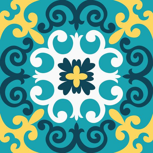 Talavera Tiles — cushion 1 of 4, the printed design