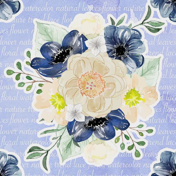 Blue Blossom — cushion 1 of 6, the printed design