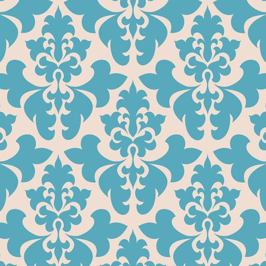 Teal Damask — cushion 1 of 6, the printed design
