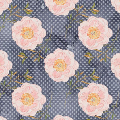 Peony Navy — cushion 1 of 6, the printed design