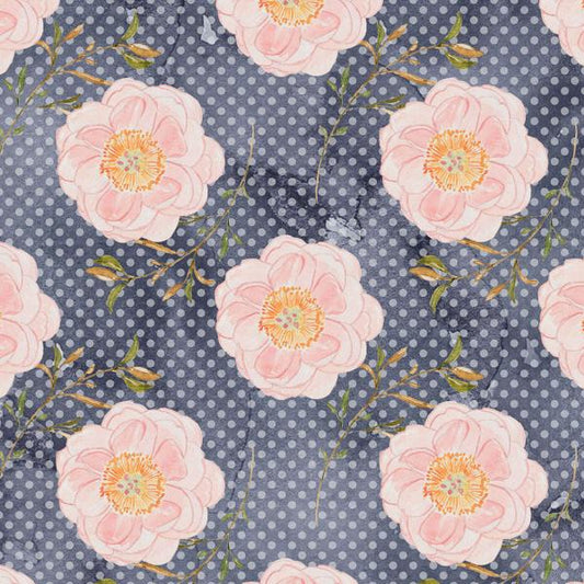 Peony Navy — cushion 1 of 6, the printed design