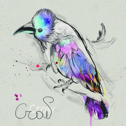 Painted Birds — cushion 3 of 6, the printed design