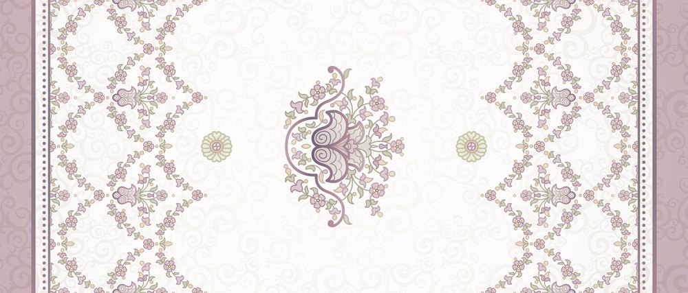 Lilac Garden — the coffee-table runner, 100 × 50 cm