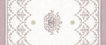 Lilac Garden — the coffee-table runner, 100 × 50 cm