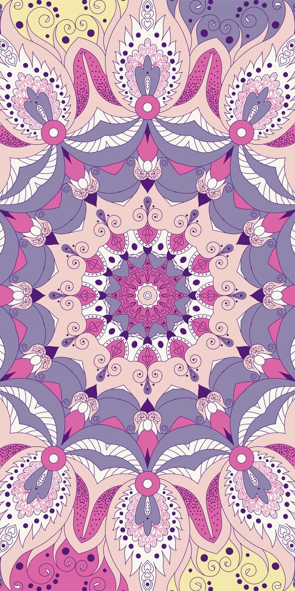 Mandala Bloom — the left curtain panel