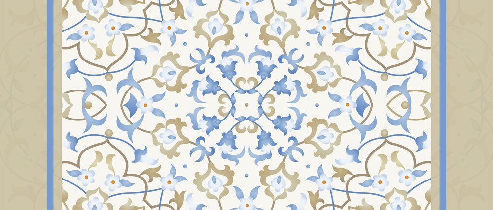 Pearl Arabesque — the coffee-table runner, 100 × 50 cm