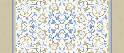 Pearl Arabesque — the coffee-table runner, 100 × 50 cm