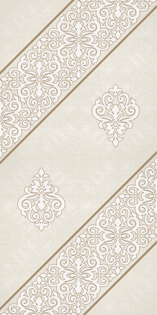 Golden Damask — the left curtain panel