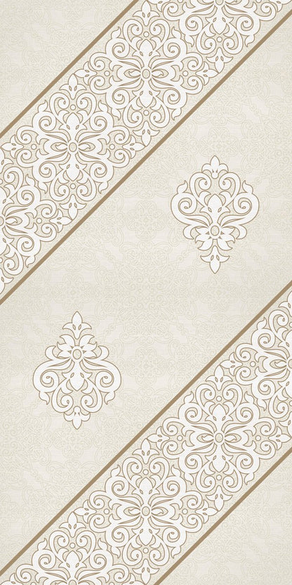Golden Damask — the left curtain panel