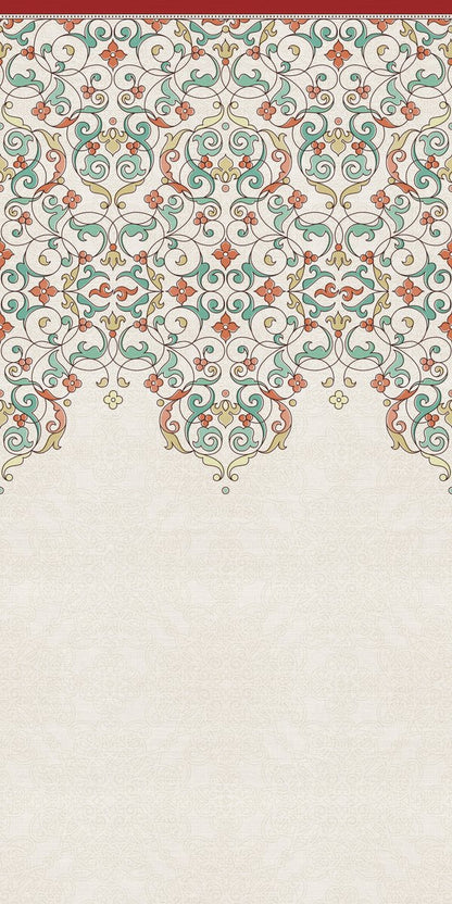 Coral Arabesque — the curtain panel, the same design on both panels