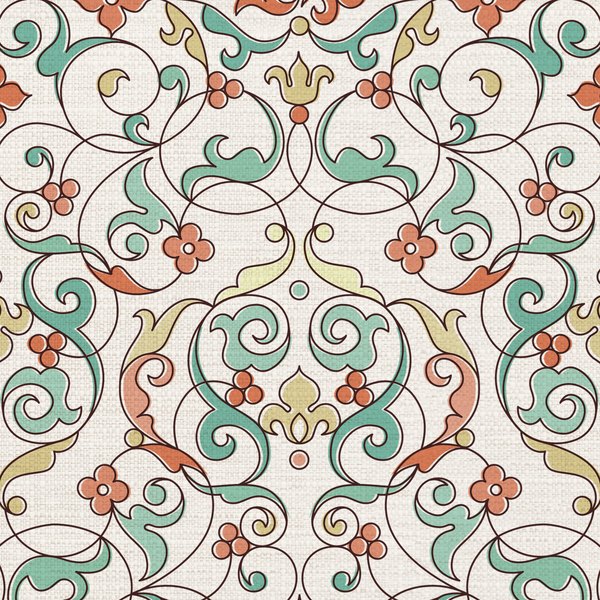 Coral Arabesque — cushion 3 of 3, the printed design