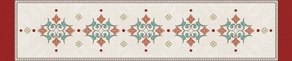 Coral Arabesque — the dining-table runner, 250 × 50 cm