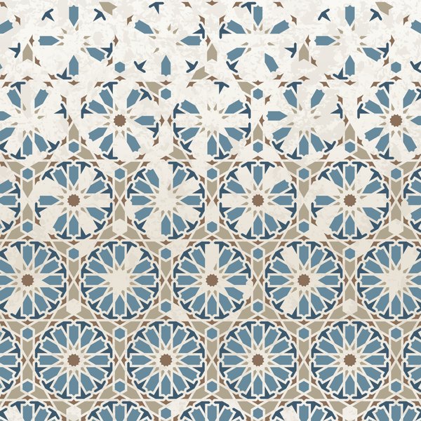 زليج أزرق — الكوشن 2 من 3، التصميم المطبوع