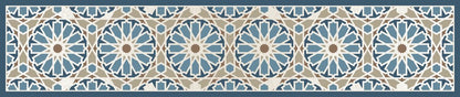 زليج أزرق — مفرش السفرة، 250×50 سم