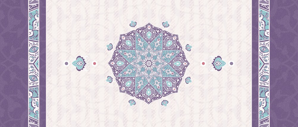 ماندالا بنفسجية — مفرش طاولة القهوة، 100×50 سم