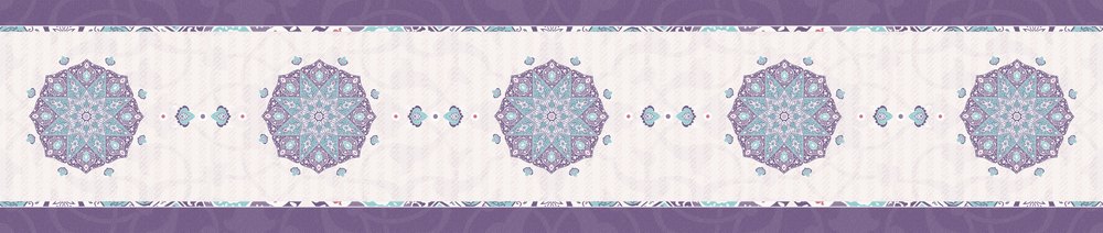 ماندالا بنفسجية — مفرش السفرة، 250×50 سم