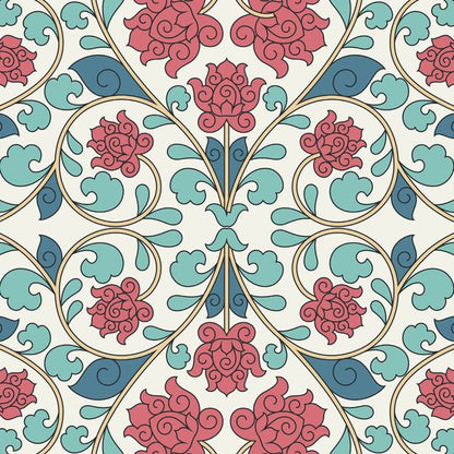 Iznik Roses — cushion 1 of 3, the printed design