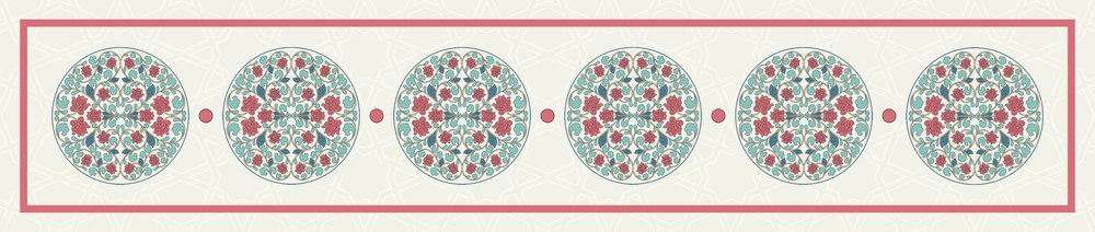 Iznik Roses — the dining-table runner, 250 × 50 cm