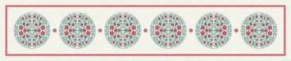 Iznik Roses — the dining-table runner, 250 × 50 cm