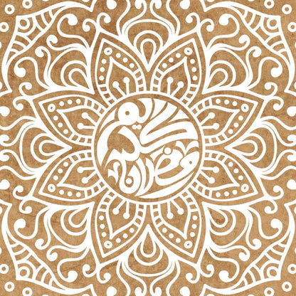 Golden Lanterns — cushion 1 of 3, the printed design
