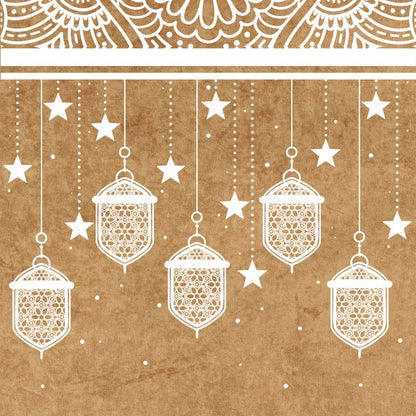 Golden Lanterns — cushion 2 of 3, the printed design