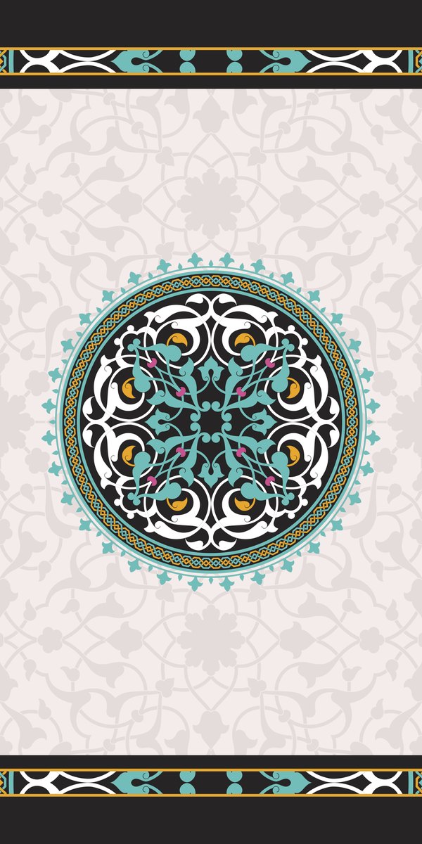 Teal Calligraphy — the left curtain panel