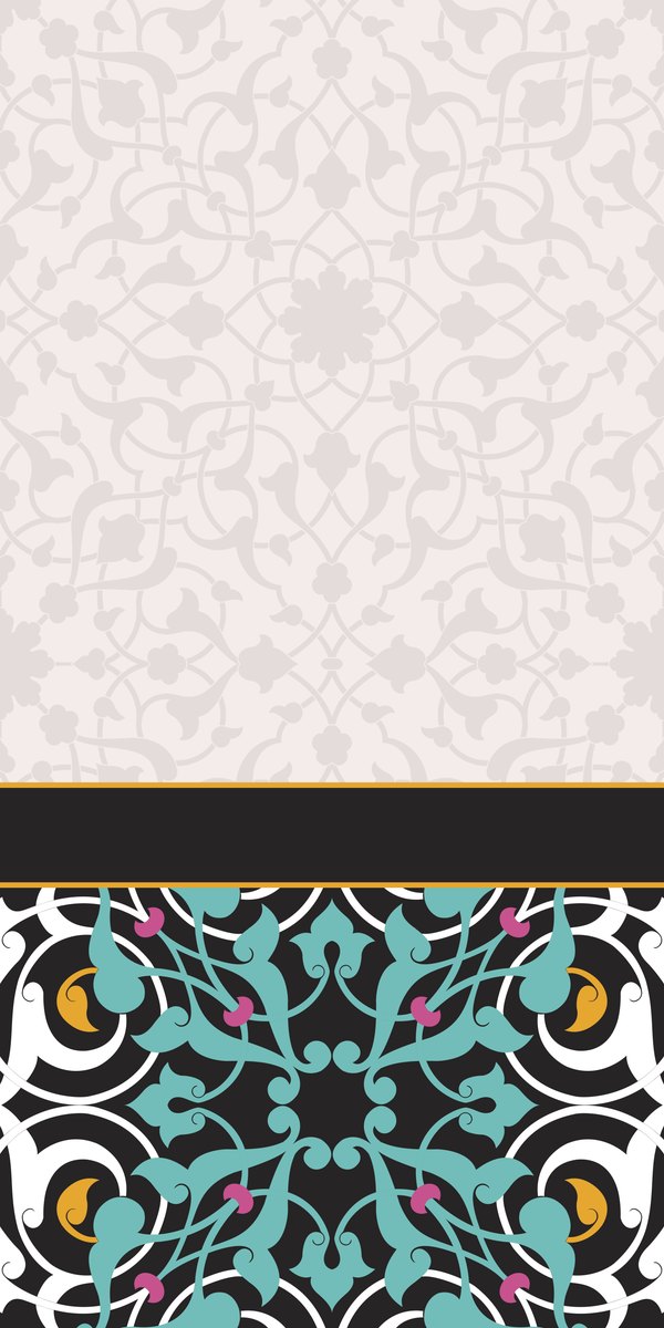 Teal Calligraphy — the right curtain panel