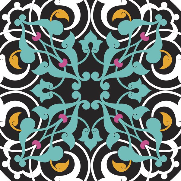 Teal Calligraphy — cushion 2 of 3, the printed design